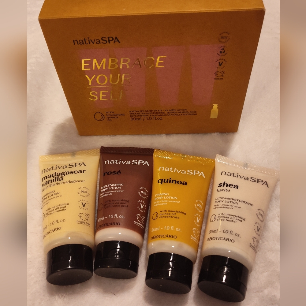 NWT! NativaSpa Embrace Yourself Lotion Set 4pk